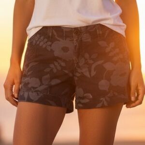 Old Navy Floral Patterned Mid Rise Dress Shorts - Gray